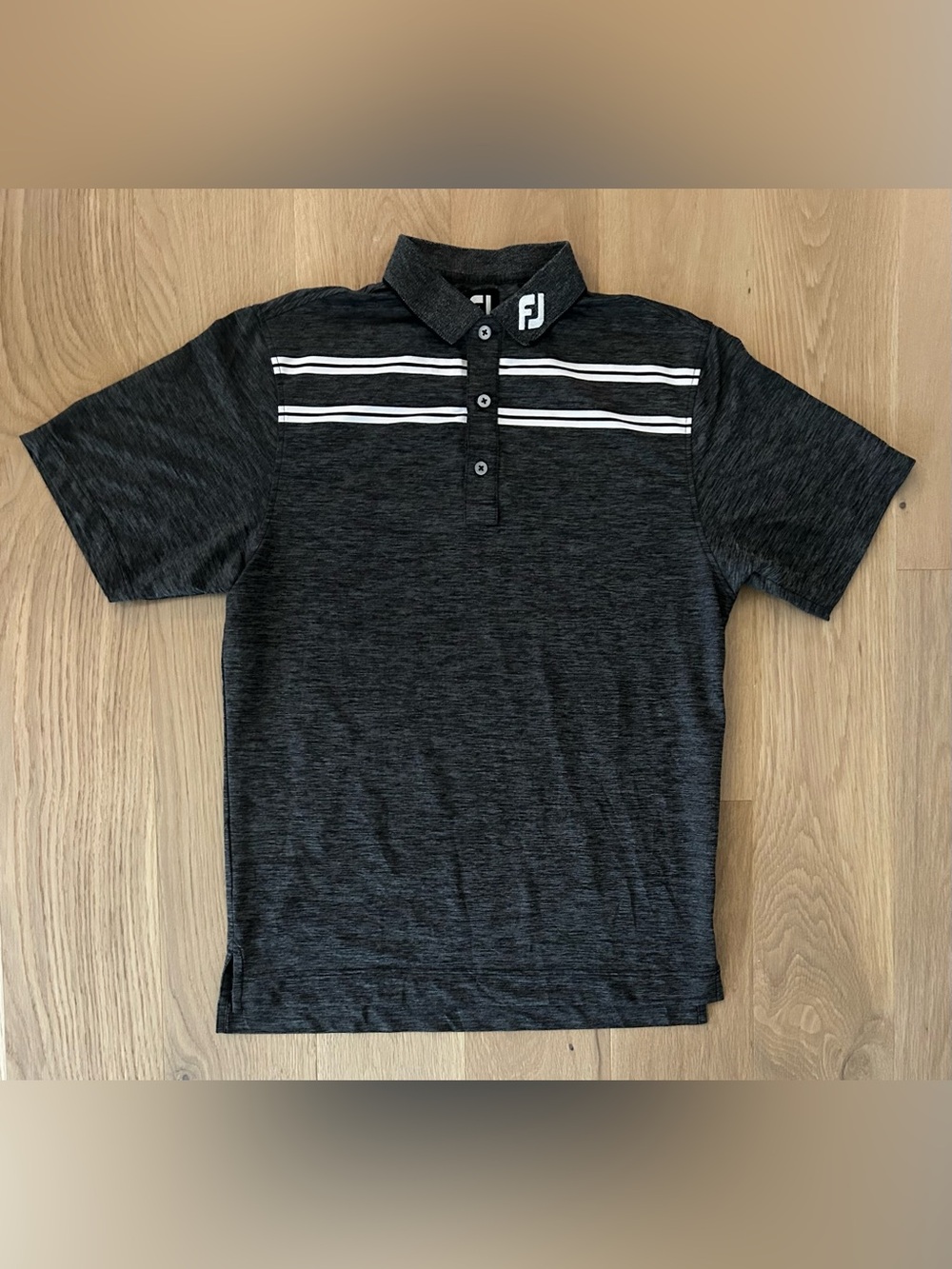 Footjoy Golf Dri Fit Striped Polo Shirt - Size Small
